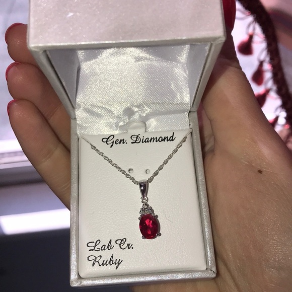 Birthstone Ruby Necklace - Picture 2 of 4